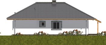 Projekt domu L-76 Dom jesienna - szkieletowy (BBD1109) - elewacja tylna