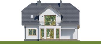Projekt domu APS 040 + P (LUA1345) - elewacja tylna
