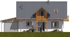 Projekt domu A-138 Dom jagodowa - szkieletowy (BBD1235) - elewacja frontowa