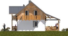 Projekt domu A-138 Dom jagodowa - szkieletowy (BBD1235) - elewacja prawa