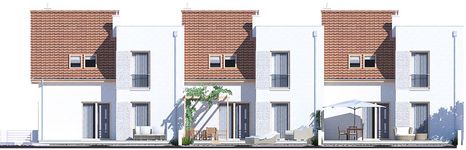 Projekt domu Adam szeregówka (WRR1061) - elewacja tylna
