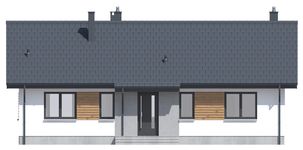 Projekt domu Tracja 2 szkielet drewniany (WOE1185) - elewacja frontowa