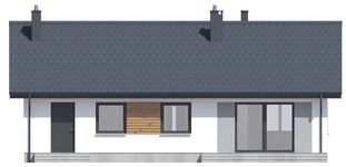 Projekt domu Tracja 2 szkielet drewniany (WOE1185) - elewacja tylna