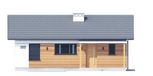 Projekt domu letniskowego Miami 2 szkielet drewniany dom letniskowy (SLN2899) - elewacja frontowa