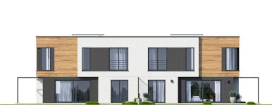 Projekt domu Qubik 3 wariant B (WAH2139) - elewacja tylna