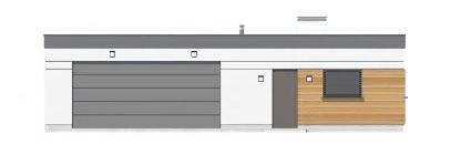 Projekt garażu G361A garaż dwustanowiskowy z pomieszczeniami gospodarczymi (SLN2870) - elewacja frontowa