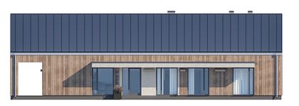 Projekt domu D322D wersja drewniana (WAI1539) - elewacja frontowa