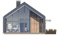 Projekt domu D322D wersja drewniana (WAI1539) - elewacja lewa