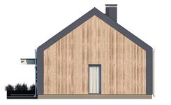 Projekt domu D322D wersja drewniana (WAI1539) - elewacja prawa