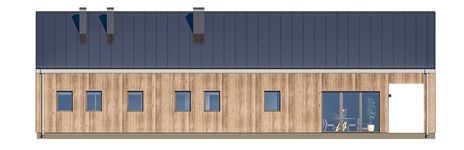 Projekt domu D322D wersja drewniana (WAI1539) - elewacja tylna