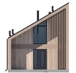 Projekt domu letniskowego D434 - wersja drewniana (WAI1543) - elewacja frontowa