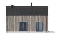 Projekt domu letniskowego D435 - wersja drewniana (WAI1561) - elewacja frontowa