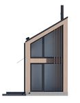 Projekt domu letniskowego D435 - wersja drewniana (WAI1561) - elewacja prawa