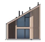 Projekt domu D433 - wersja drewniana (WAI1563) - elewacja tylna