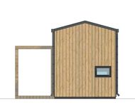 Projekt domu letniskowego DM24A - wersja drewniana (WAI1558) - elewacja prawa