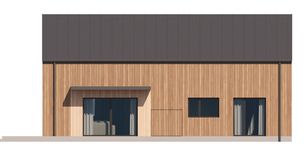 Projekt domu D445 - wersja drewniana (WAI1557) - elewacja tylna