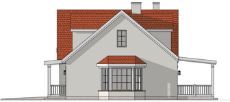 Projekt domu Rodzinny Klasyczny 183 (DZW1000) - elewacja prawa