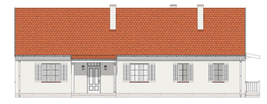 Projekt domu Uroczy Komfort 130 (DZW1003) - elewacja frontowa