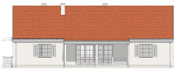 Projekt domu Uroczy Komfort 130 (DZW1003) - elewacja tylna