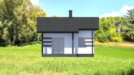 Projekt domu letniskowego Planujdom 119 (ABP1055) - elewacja tylna