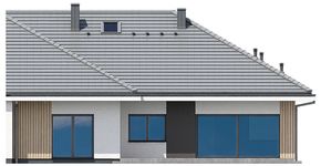 Projekt domu Ka301 S (PKT1360) - elewacja tylna