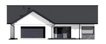 Projekt domu N55-G2 (KKG1048) - elewacja frontowa