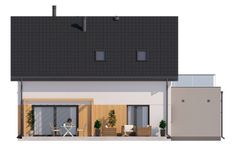 Projekt domu D460 (WAI1549) - elewacja tylna