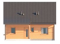 Projekt domu D439 wersja drewniana (WAI1550) - elewacja frontowa