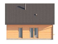 Projekt domu D439 wersja drewniana (WAI1550) - elewacja tylna