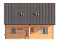 Projekt domu D439A - wersja drewniana (WAI1548) - elewacja frontowa