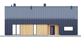Projekt domu PióroArchitekci – 16 szkieletowy (KZN1022) - elewacja frontowa