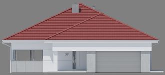 Projekt domu NewHouse 767 red (KRZ1168) - elewacja frontowa