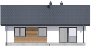 Projekt domu Tebe 5 szkielet drewniany (WOE1233) - elewacja tylna
