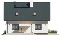 Projekt domu Fortunka (BSA2406) - elewacja tylna
