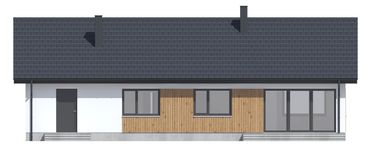 Projekt domu Tracja 11 strop drewniany (WOE1235) - elewacja tylna