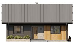 Projekt domu Gaja 5 drewniana (BSE1294) - elewacja frontowa