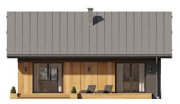 Projekt domu Gaja 5 drewniana (BSE1294) - elewacja tylna