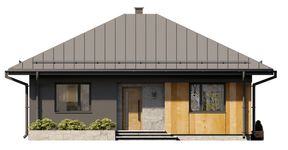 Projekt domu Galia 3 drewniana (BSE1296) - elewacja frontowa