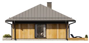 Projekt domu Galia 3 drewniana (BSE1296) - elewacja prawa