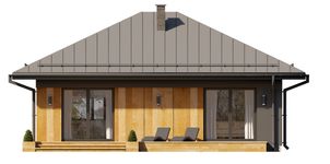 Projekt domu Galia 3 drewniana (BSE1296) - elewacja tylna