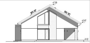 Projekt domu Luna 3 (TBO1025) - elewacja prawa
