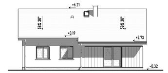 Projekt domu Mila (TBO1028) - elewacja tylna