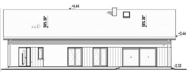 Projekt domu Scala (TBO1029) - elewacja tylna