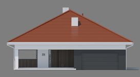Projekt domu NewHouse 771 red (KRZ1179) - elewacja frontowa