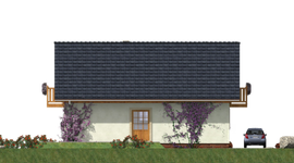 Projekt domu L-30 Dom ludowa - szkieletowy (BBD1038) - elewacja tylna