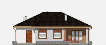 Projekt domu Jerzyk z garażem 1-st. [A] (WRF1495) - elewacja tylna