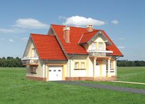 Projekt domu Kinga Lux - murowana – beton komórkowy (KRD1704) - elewacja frontowa
