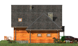 Projekt domu L-78 Dom lisia - z bali (BBD1191) - elewacja lewa