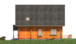 Projekt domu L-78 Dom lisia - z bali (BBD1191) - elewacja prawa