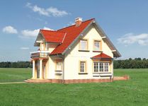 Projekt domu Kinga Lux - murowana – beton komórkowy (KRD1704) - elewacja prawa